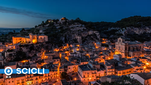 Panorama del comune di Scicli, in Sicilia